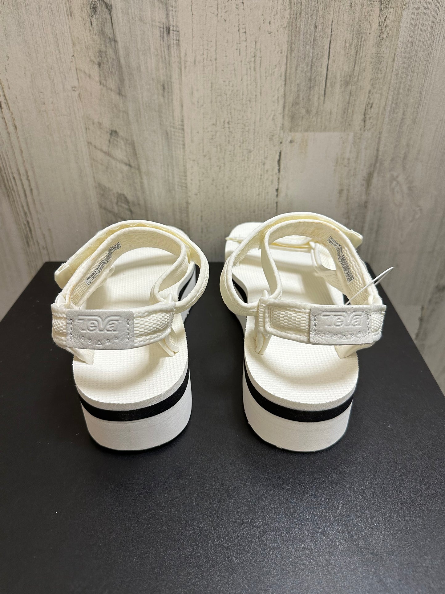 White Sandals Heels Platform Teva, Size 9