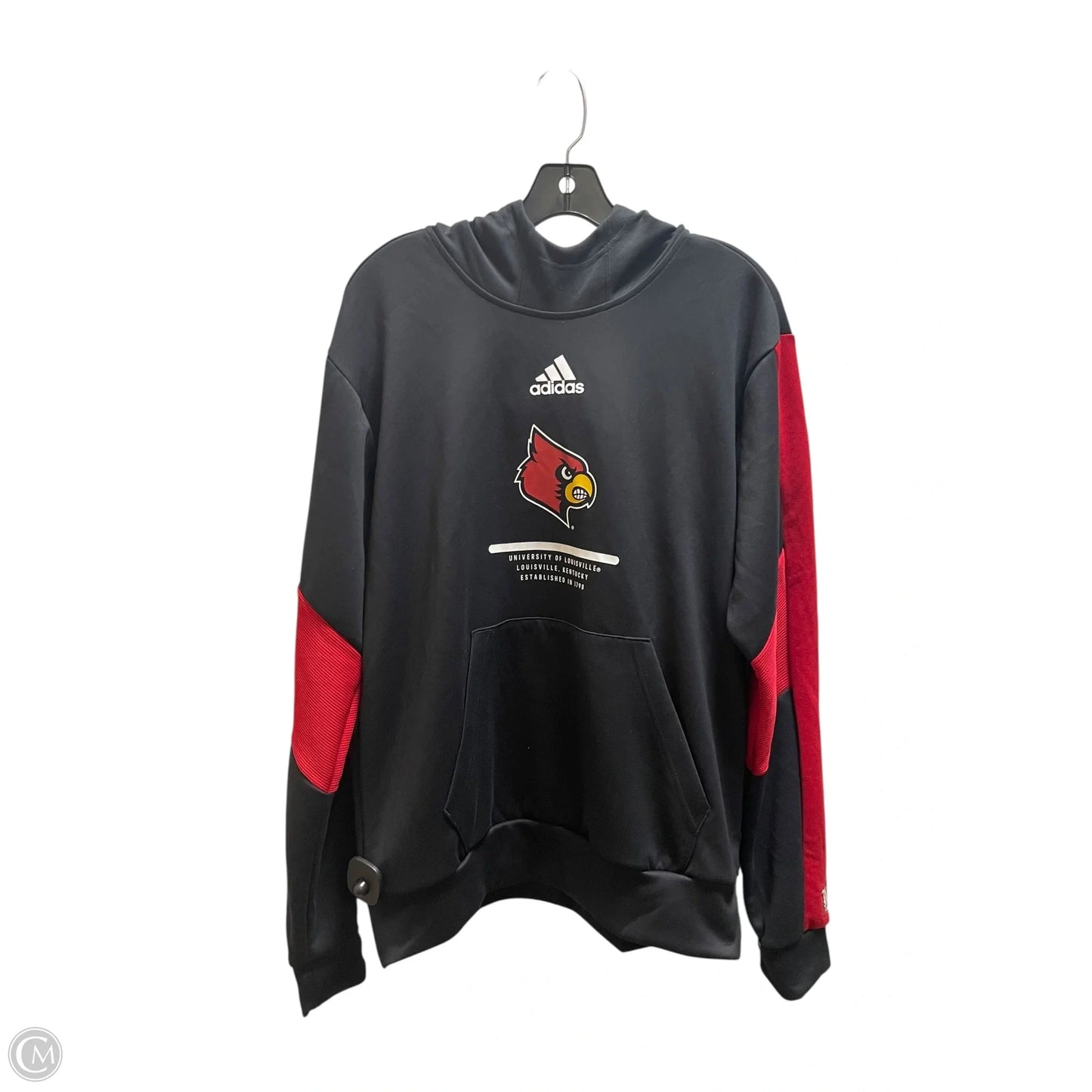 Athletic Sweatshirt Hoodie By Adidas In Black, Size: M