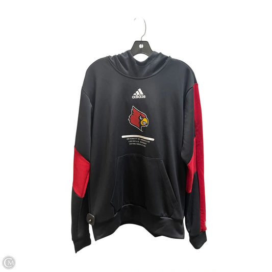 Athletic Sweatshirt Hoodie By Adidas In Black, Size: M