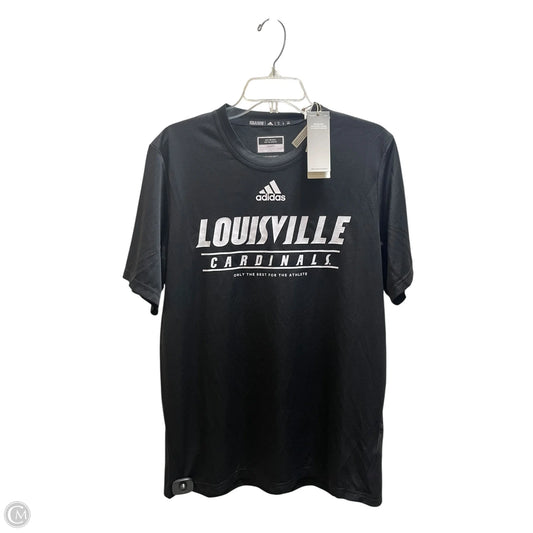 Athletic Top Short Sleeve By Adidas In Black, Size: M