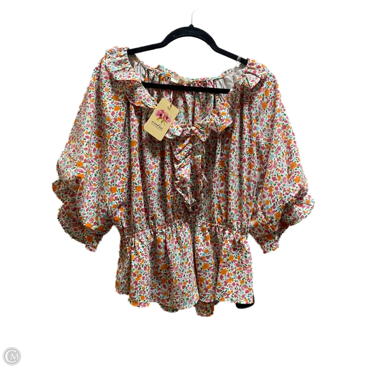 Top Short Sleeve By Entro In Floral Print, Size: L