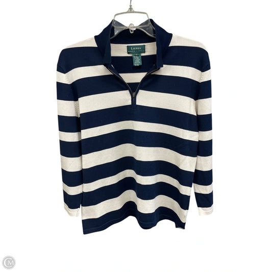 Top Long Sleeve By Lauren By Ralph Lauren In Striped Pattern, Size: L