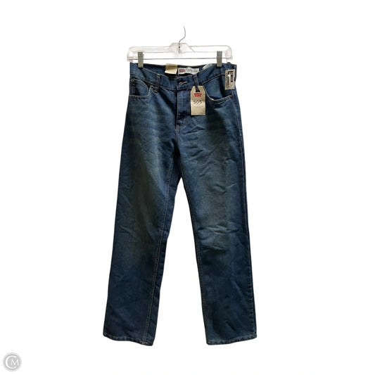 Jeans Straight By Levis In Blue Denim, Size: 16