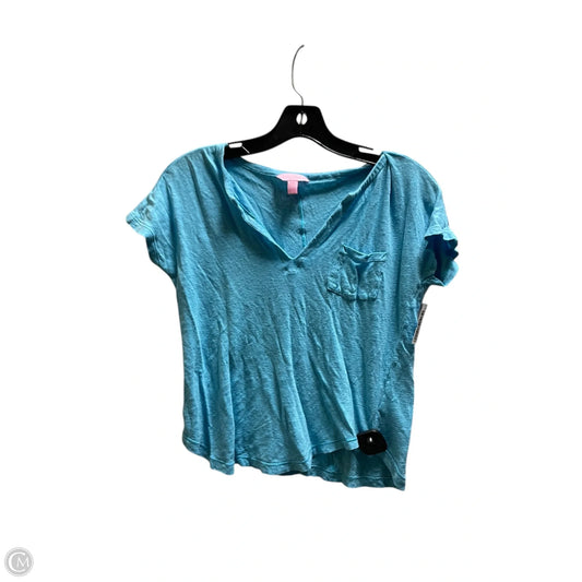 Top Short Sleeve Designer By Lilly Pulitzer In Blue, Size: Xxs