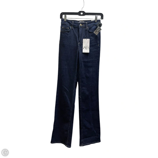 Jeans Straight By Zara In Blue Denim, Size: 0