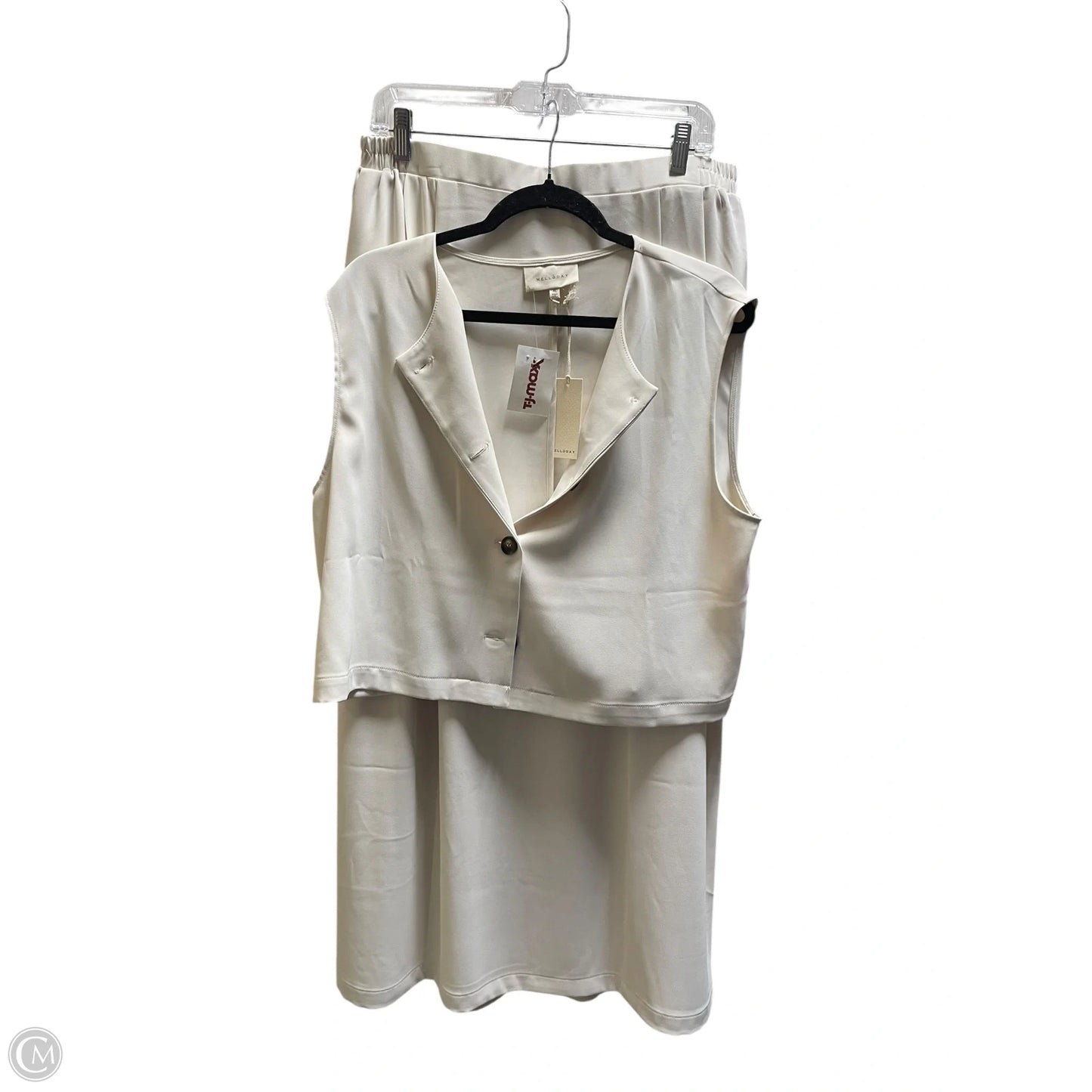 Skirt Set 2pc By Melloday In Cream, Size: Xl