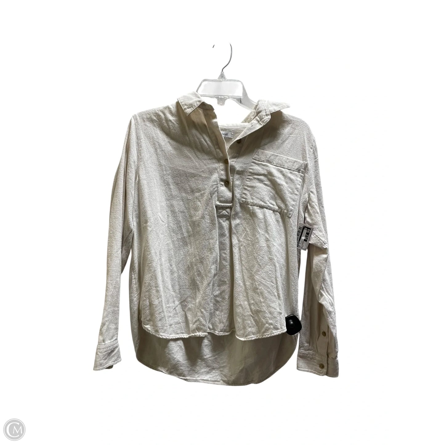 Top Long Sleeve By Madewell In Tan, Size: L