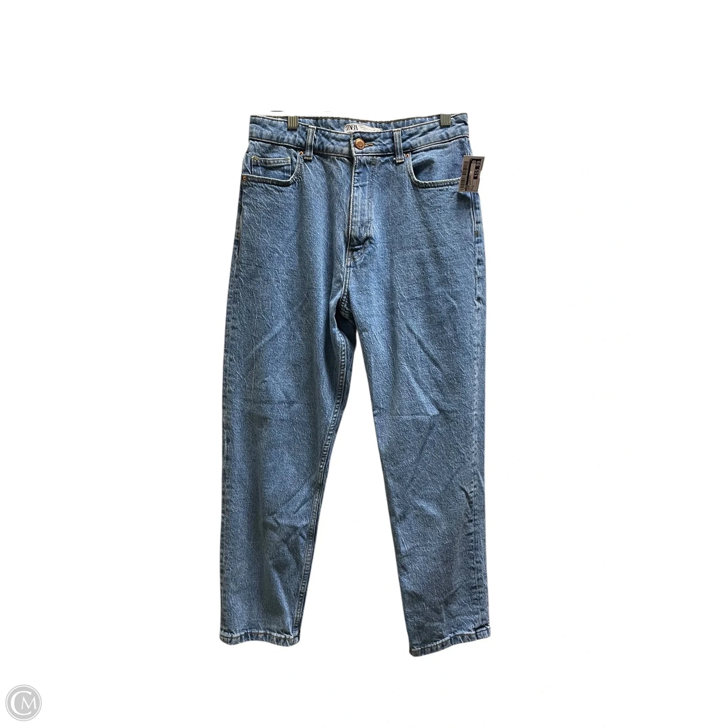 Jeans Straight By Zara In Blue Denim, Size: 8