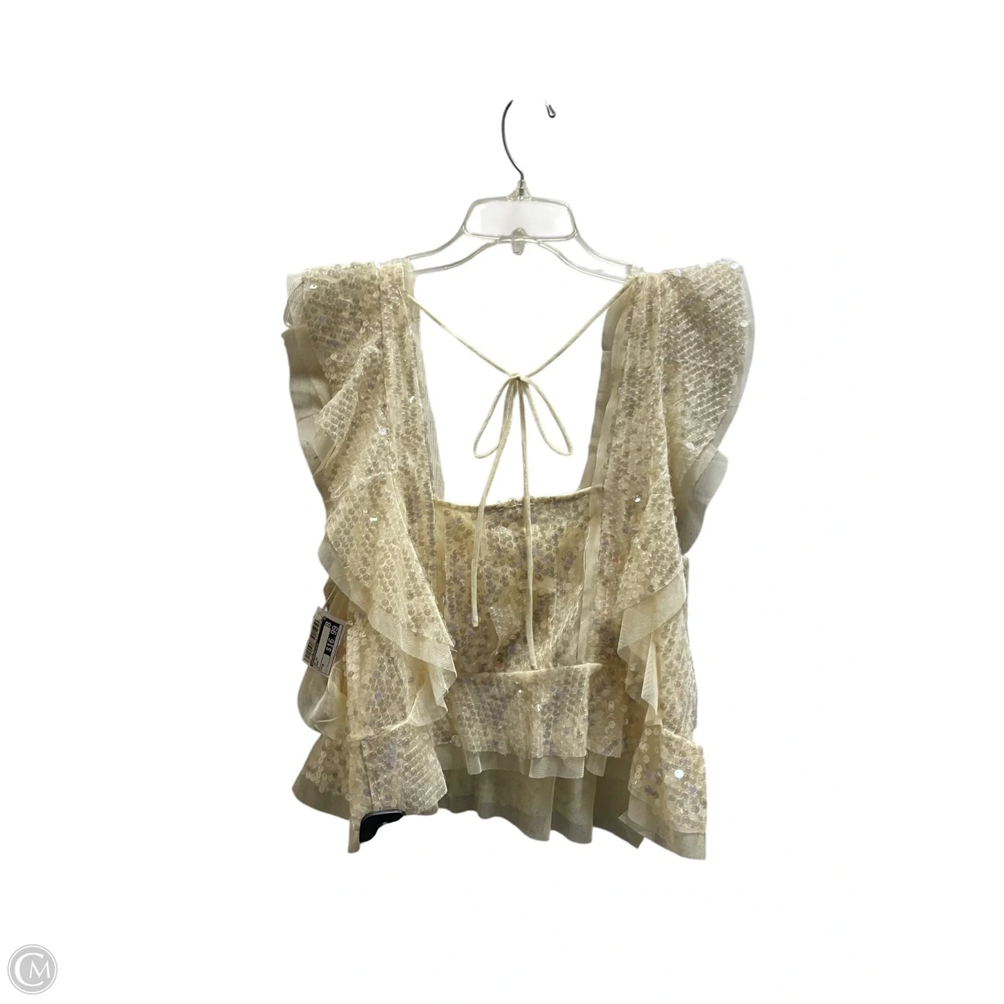 Top Short Sleeve By Anthropologie In Cream, Size: M