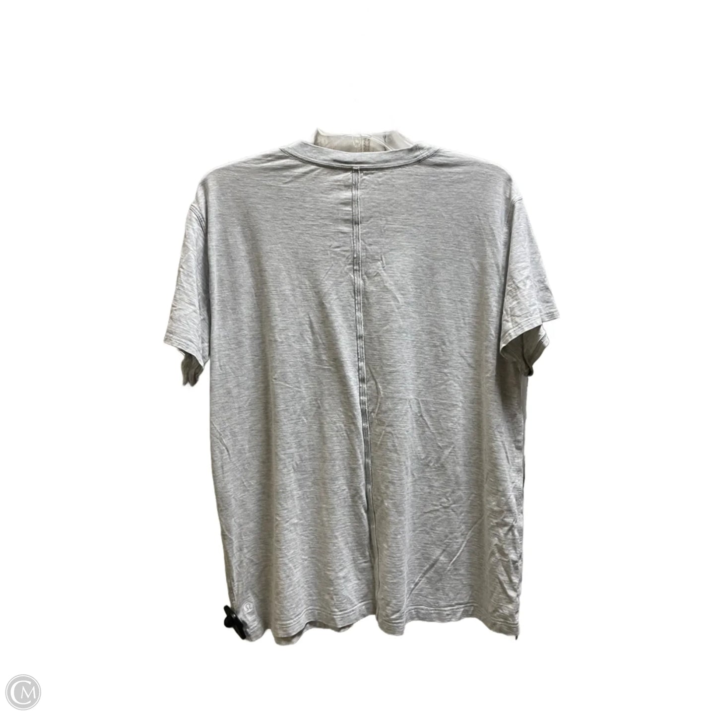Athletic Top Short Sleeve By Lululemon In Grey, Size: L