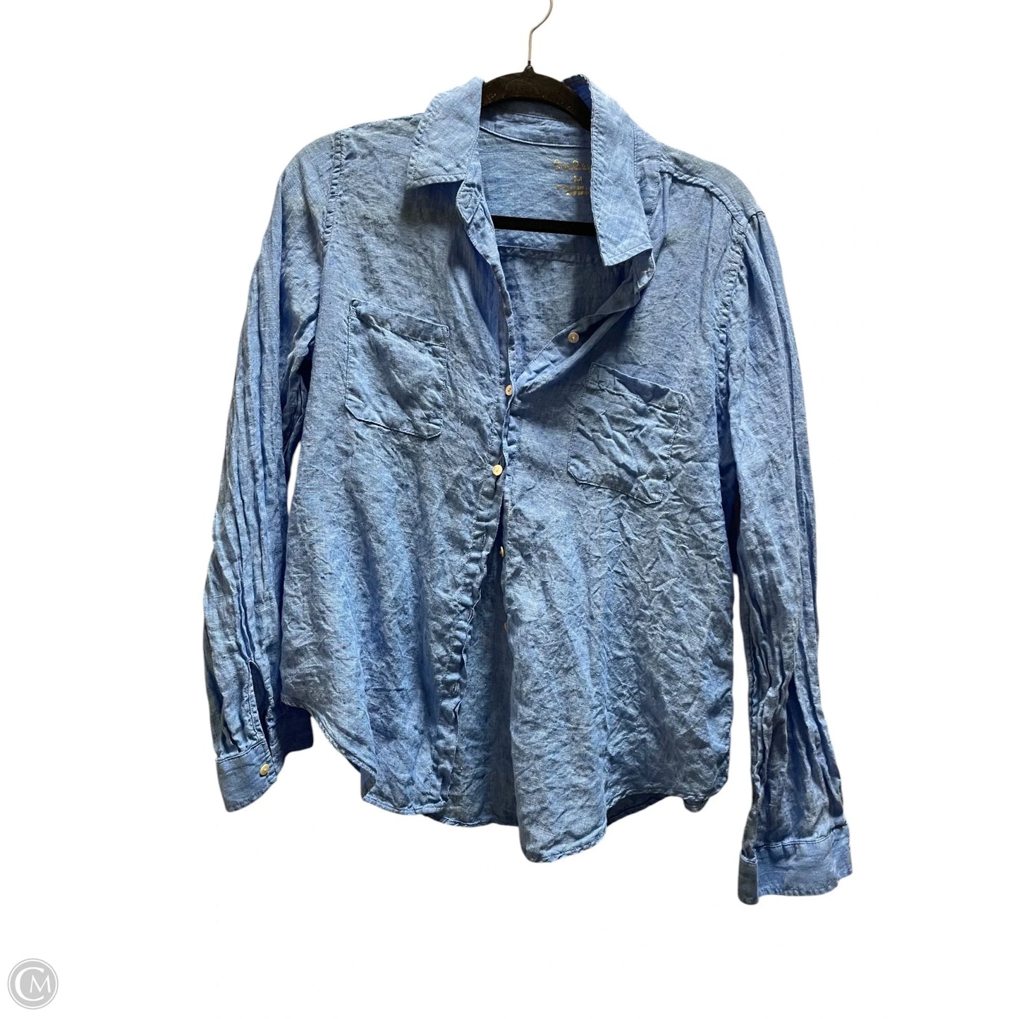 Top Long Sleeve Designer By Lilly Pulitzer In Blue, Size: M