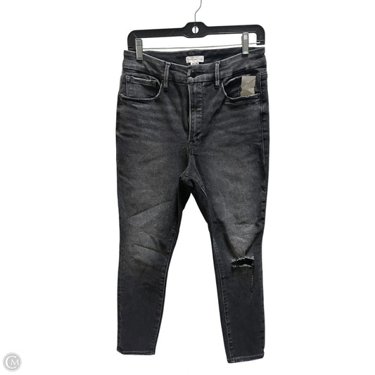 Jeans Skinny By Good American In Black Denim, Size: 10