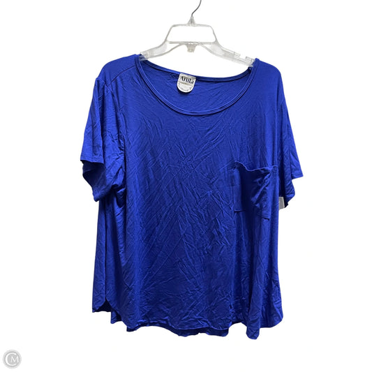 Top Short Sleeve By Arula In Blue, Size: 1x