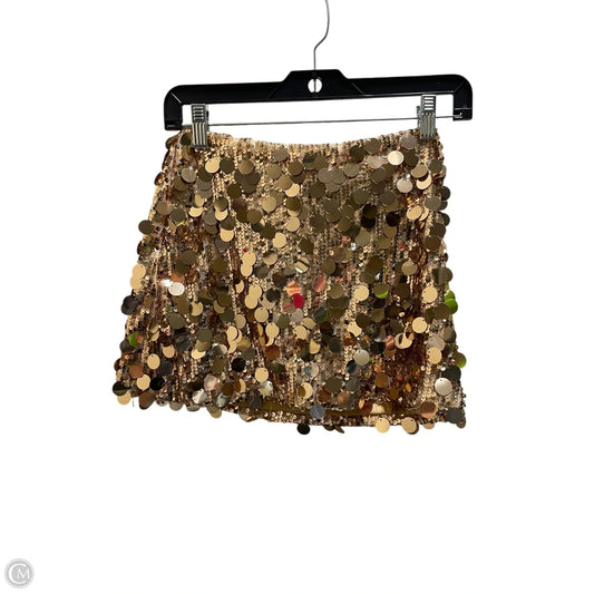 Skirt Mini & Short By Clothes Mentor In Gold, Size: S
