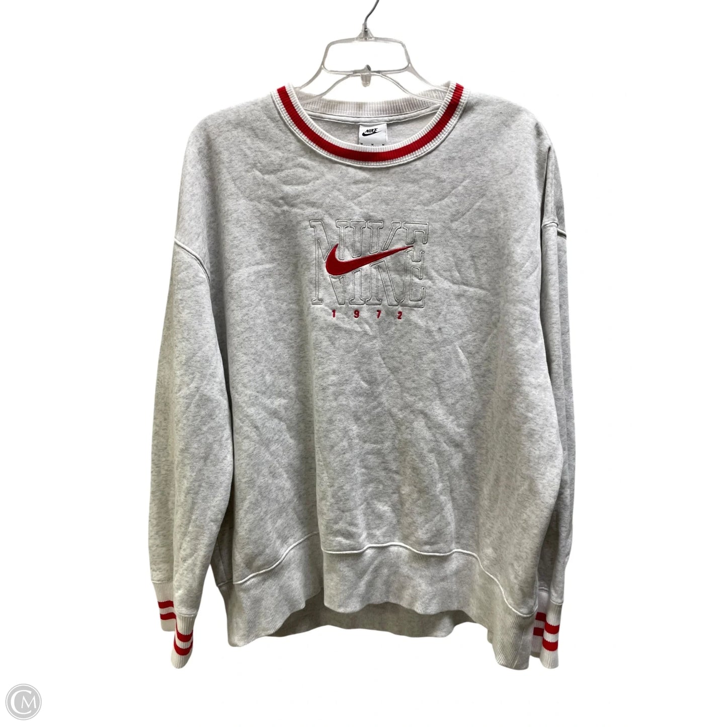 Sweatshirt Crewneck By Nike Apparel In Grey, Size: M