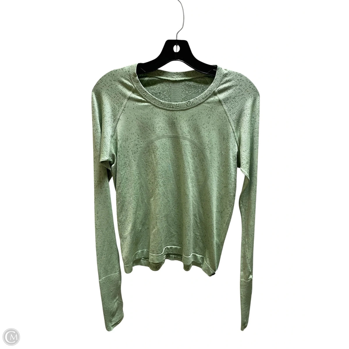 Athletic Top Long Sleeve Collar By Lululemon In Green, Size: 8