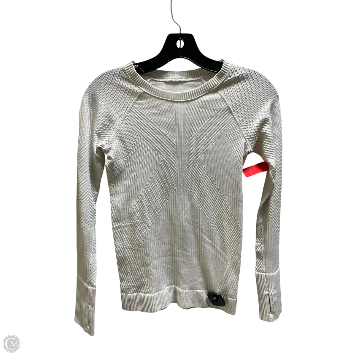 Athletic Top Long Sleeve Collar By Lululemon In White, Size: S