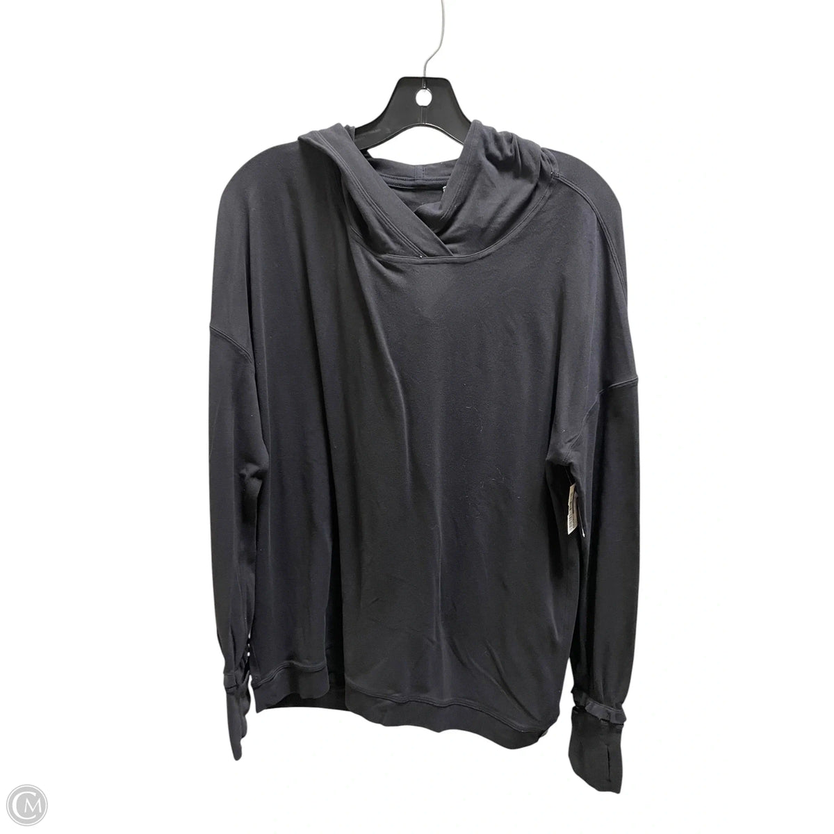 Athletic Top Long Sleeve Hoodie By Lululemon In Black, Size: 12