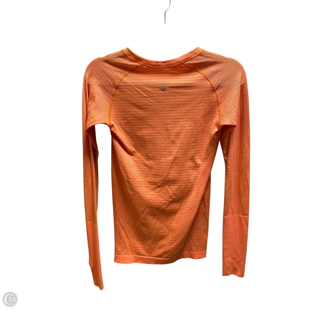Athletic Top Long Sleeve Collar By Lululemon In Orange, Size: 4