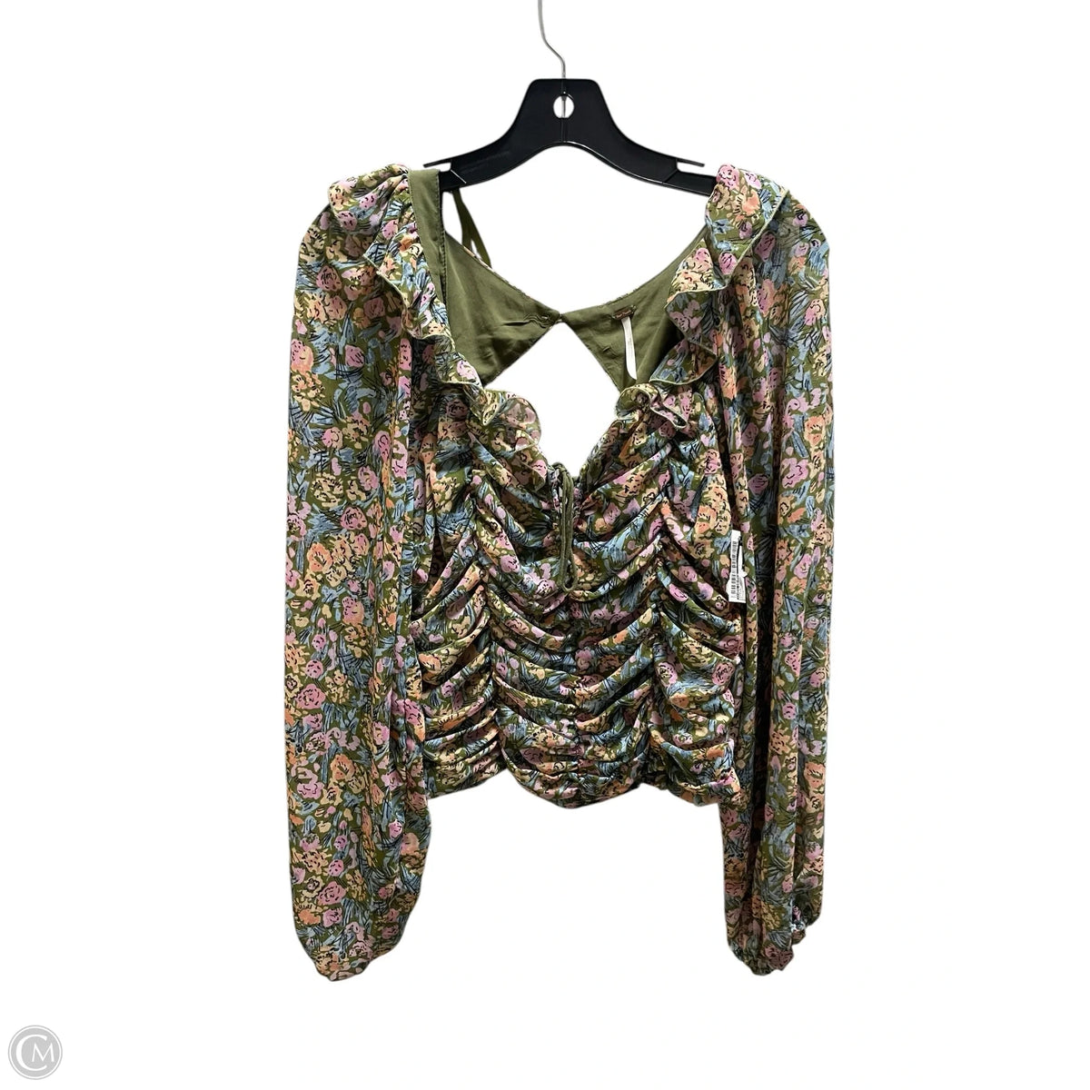 Top Long Sleeve By Free People In Floral Print, Size: L