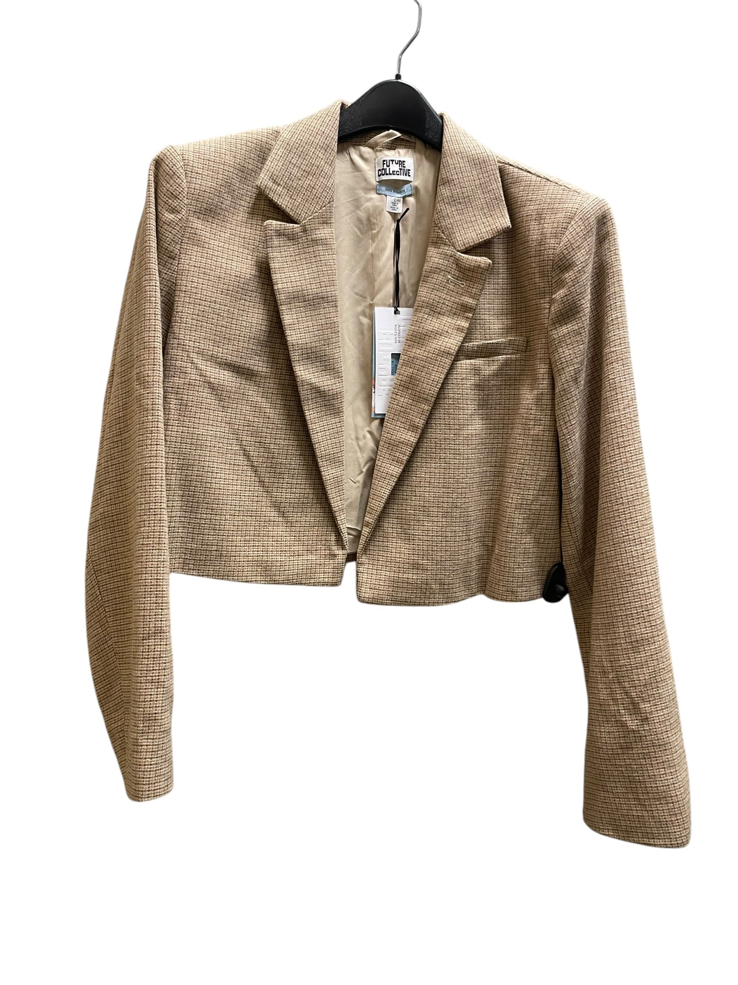 Blazer By Clothes Mentor In Tan, Size: L