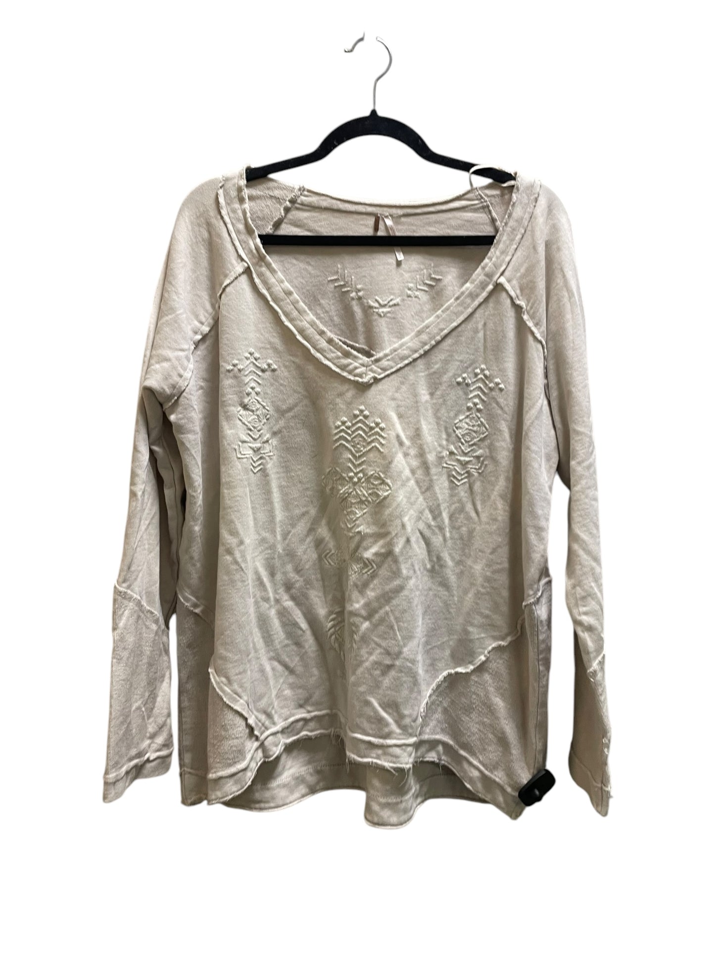 Sweatshirt Crewneck By Free People In Tan, Size: M