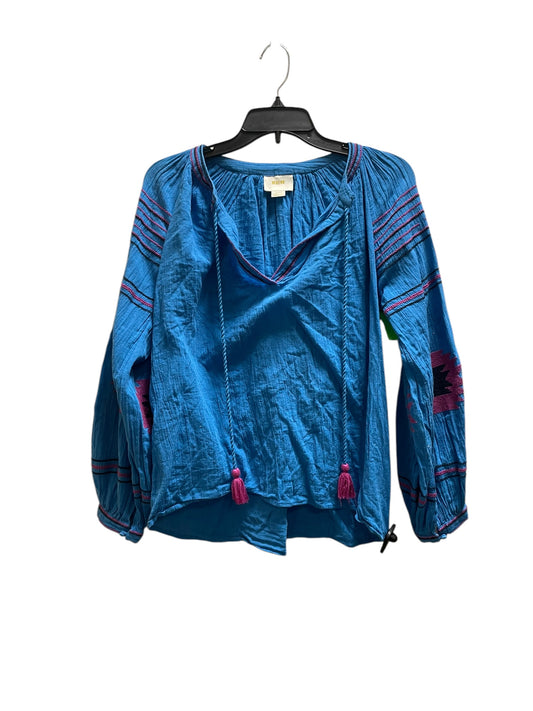 Top Long Sleeve By Maeve In Blue, Size: S