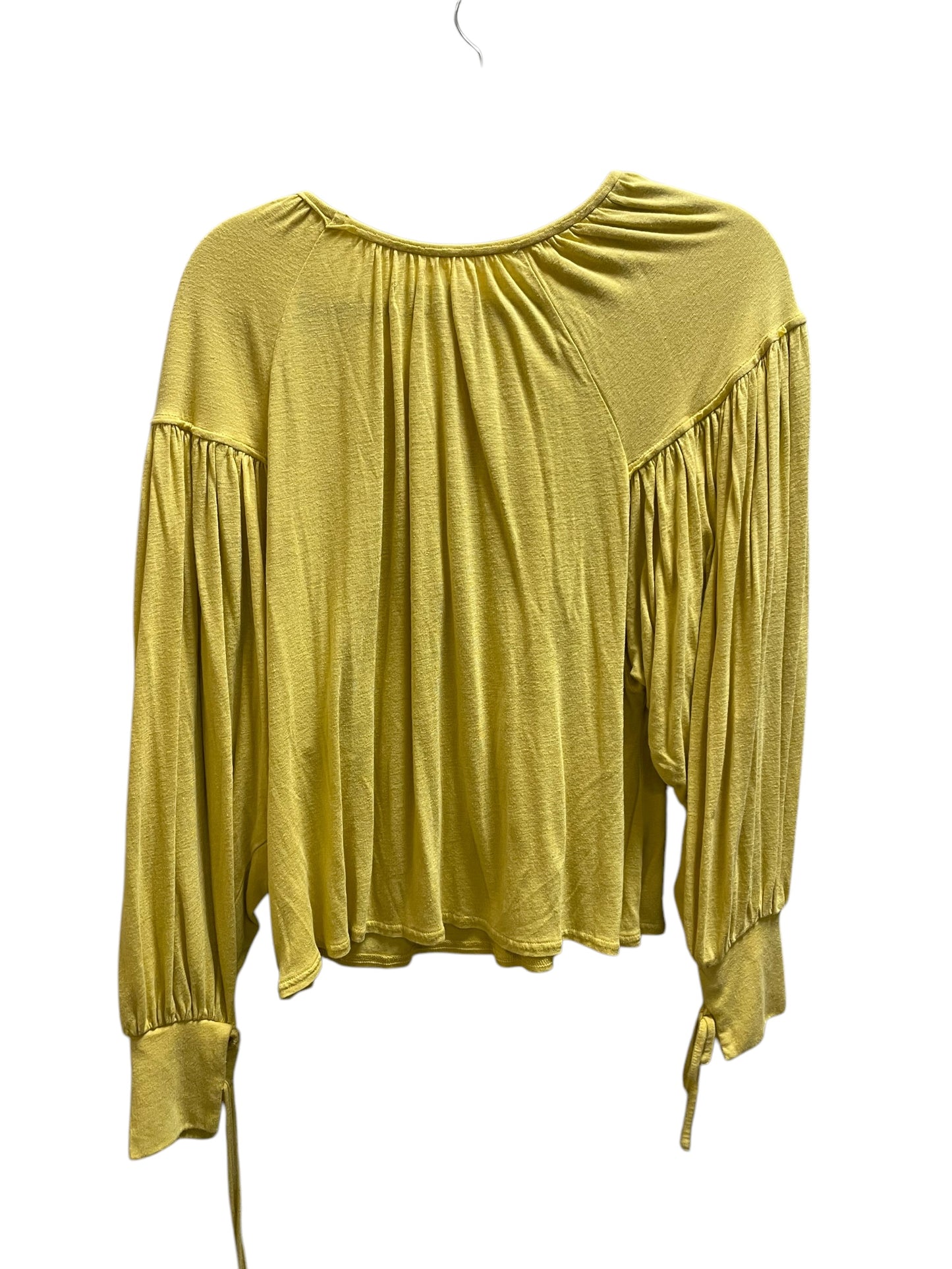 Top Long Sleeve By Free People In Yellow, Size: S