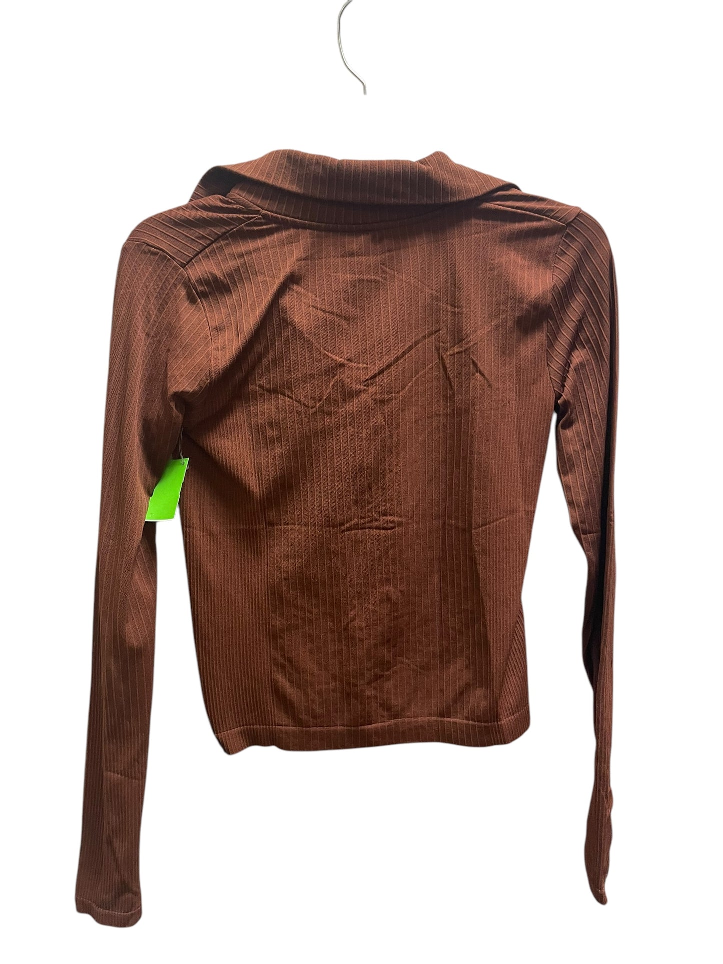 Athletic Top Long Sleeve Collar By Athleta In Brown, Size: Xs