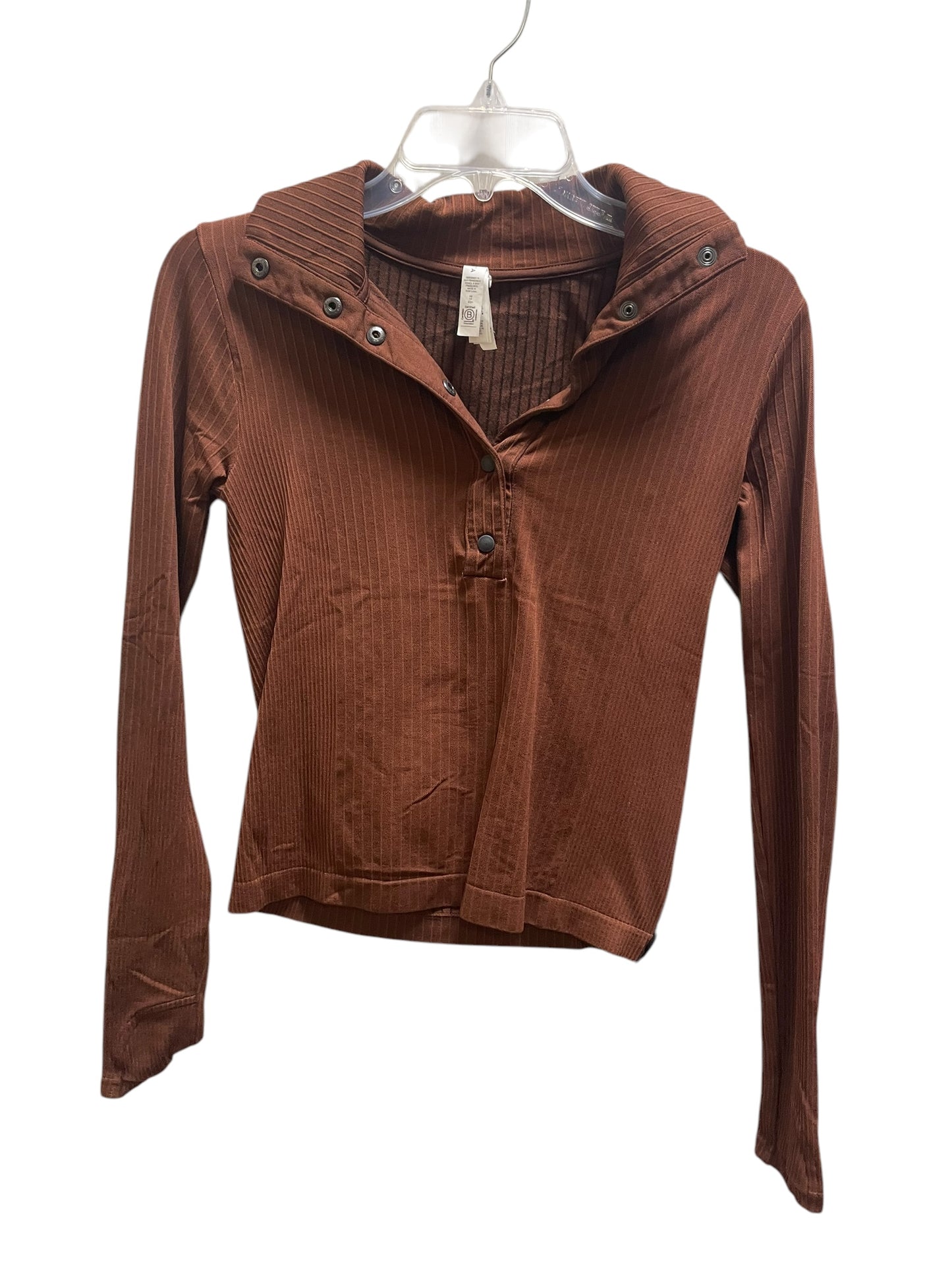 Athletic Top Long Sleeve Collar By Athleta In Brown, Size: Xs