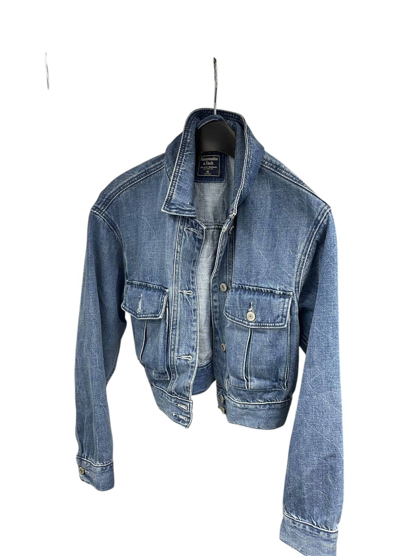 Jacket Denim By Abercrombie And Fitch In Blue Denim, Size: Xs