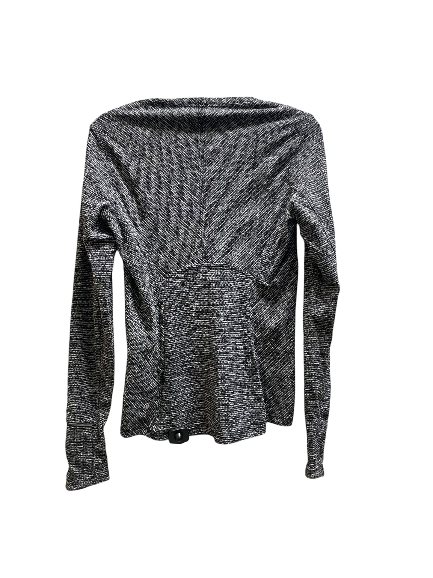 Athletic Top Long Sleeve Collar By Lululemon In Grey, Size: 6