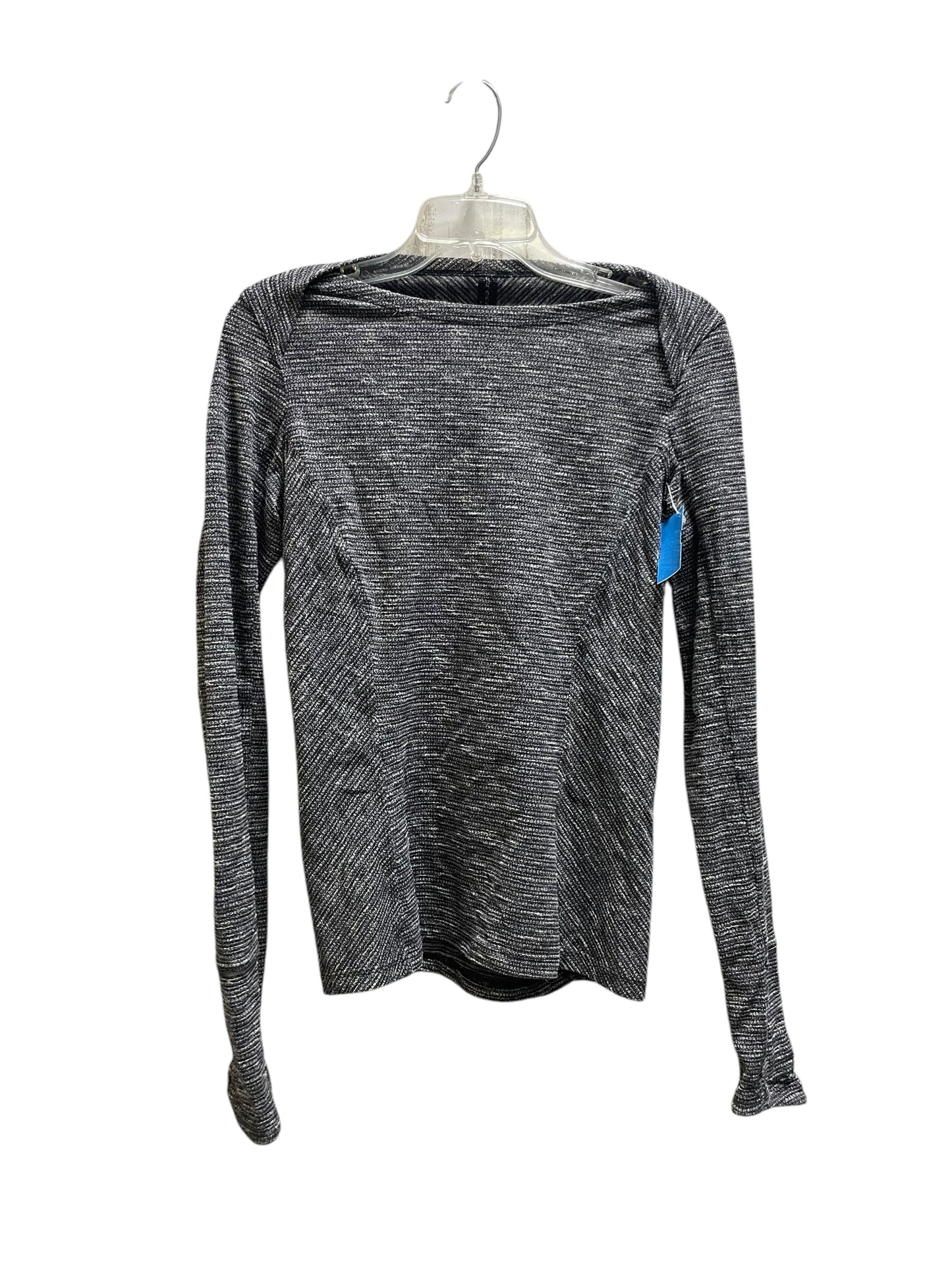 Athletic Top Long Sleeve Collar By Lululemon In Grey, Size: 6