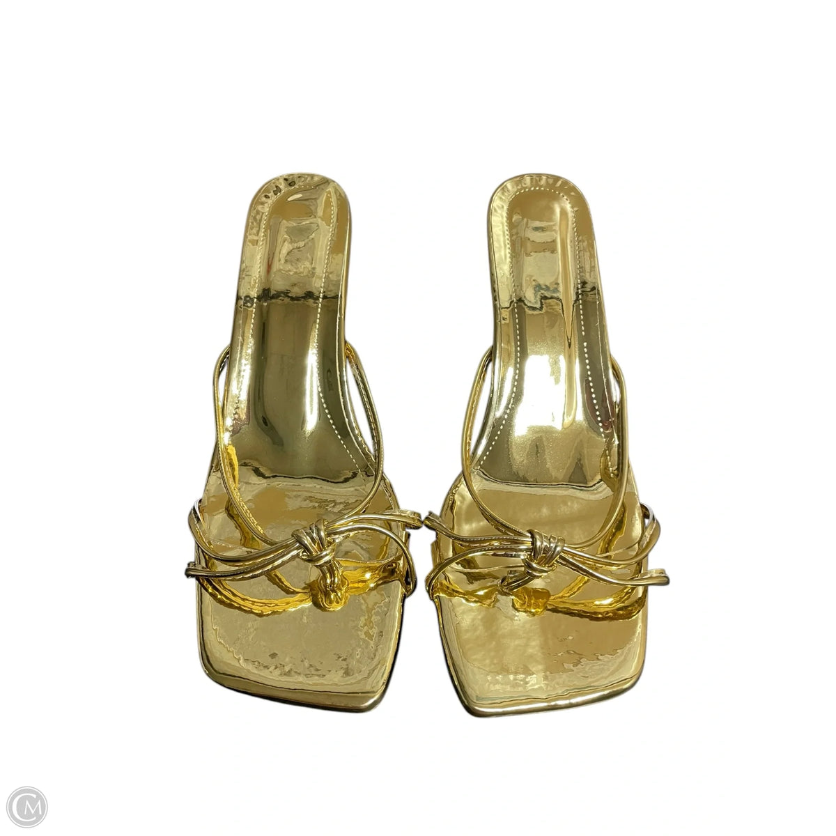 Shoes Heels Kitten By Clothes Mentor In Gold, Size: 10