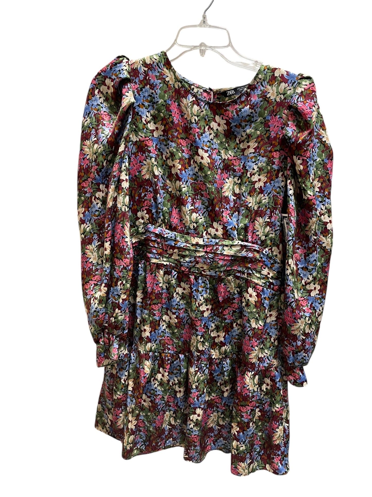 Dress Casual Short By Zara In Floral Print, Size: L