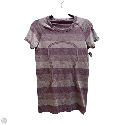 Athletic Top Short Sleeve By Lululemon In Purple, Size: 8