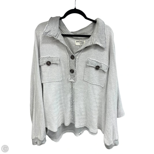 Top Long Sleeve By Bucketlist In Grey, Size: L