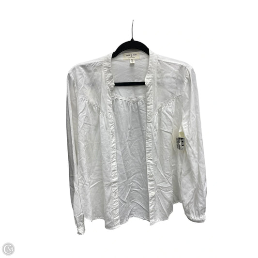 Top Long Sleeve By Cloth & Stone In White, Size: M