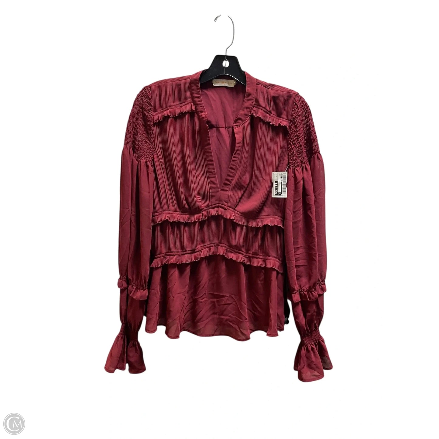 Top Long Sleeve Designer By Tory Burch In Red, Size: S