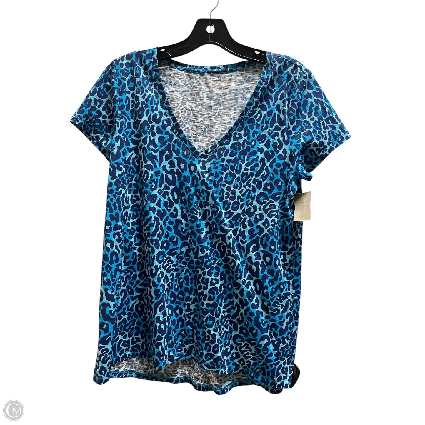 Top Short Sleeve Designer By Lilly Pulitzer In Blue, Size: M