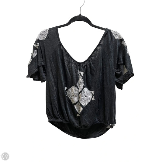 Top Short Sleeve By Free People In Black, Size: M