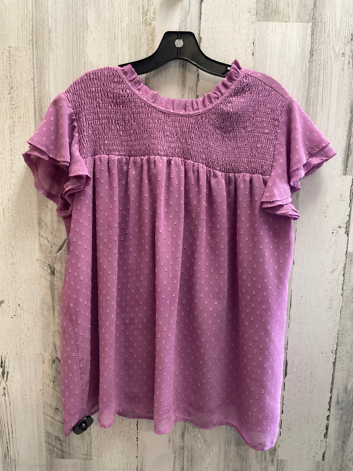 Purple Top Short Sleeve Clothes Mentor, Size Xl