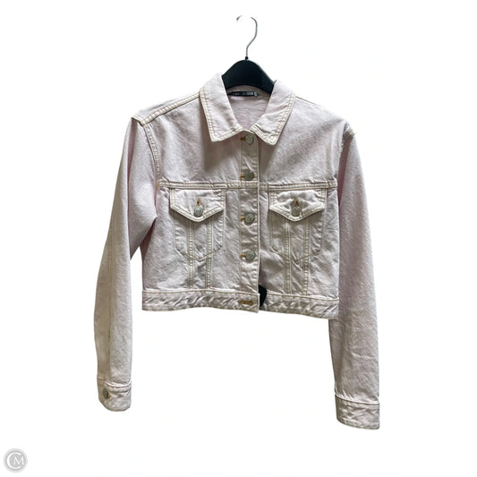Jacket Denim By Zara In Pink, Size: Xs