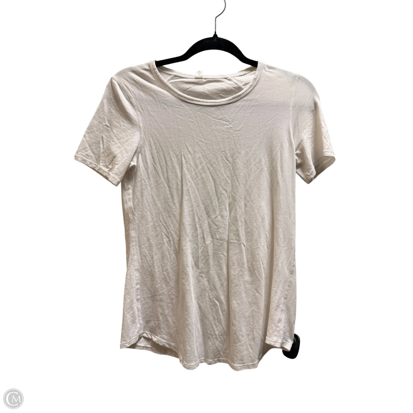 Athletic Top Short Sleeve By Lululemon In White, Size: 8