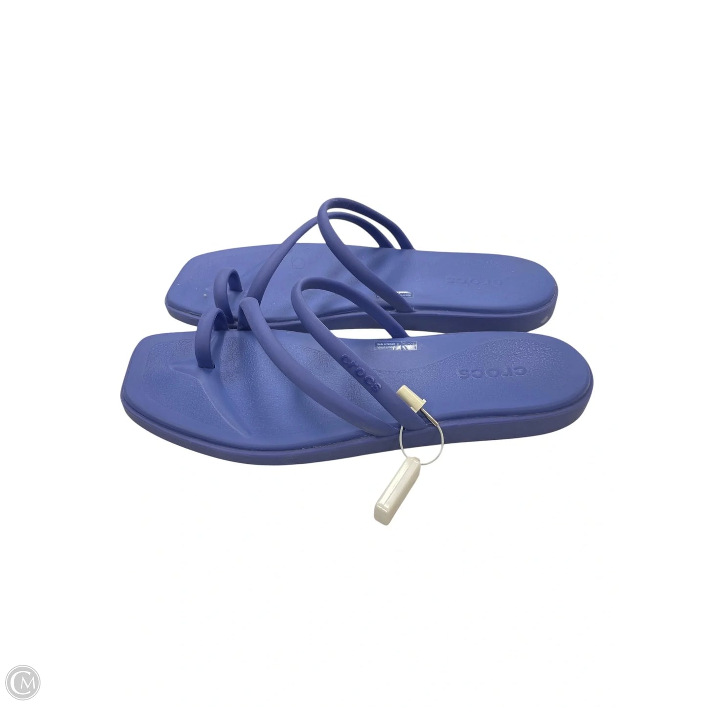 Sandals Flip Flops By Crocs In Blue, Size: 9