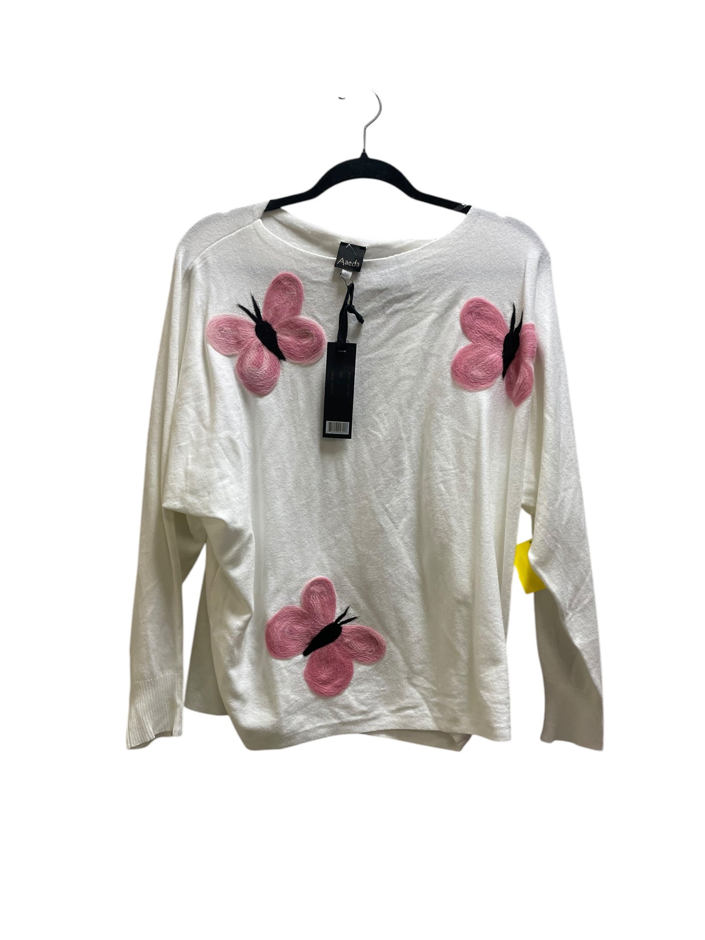 Sweater By Clothes Mentor In White, Size: L