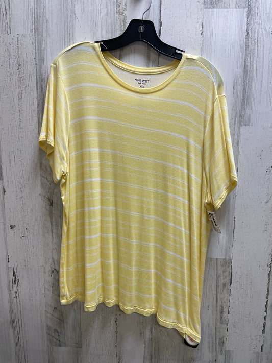 Top Short Sleeve By Nine West In Yellow, Size: 2x