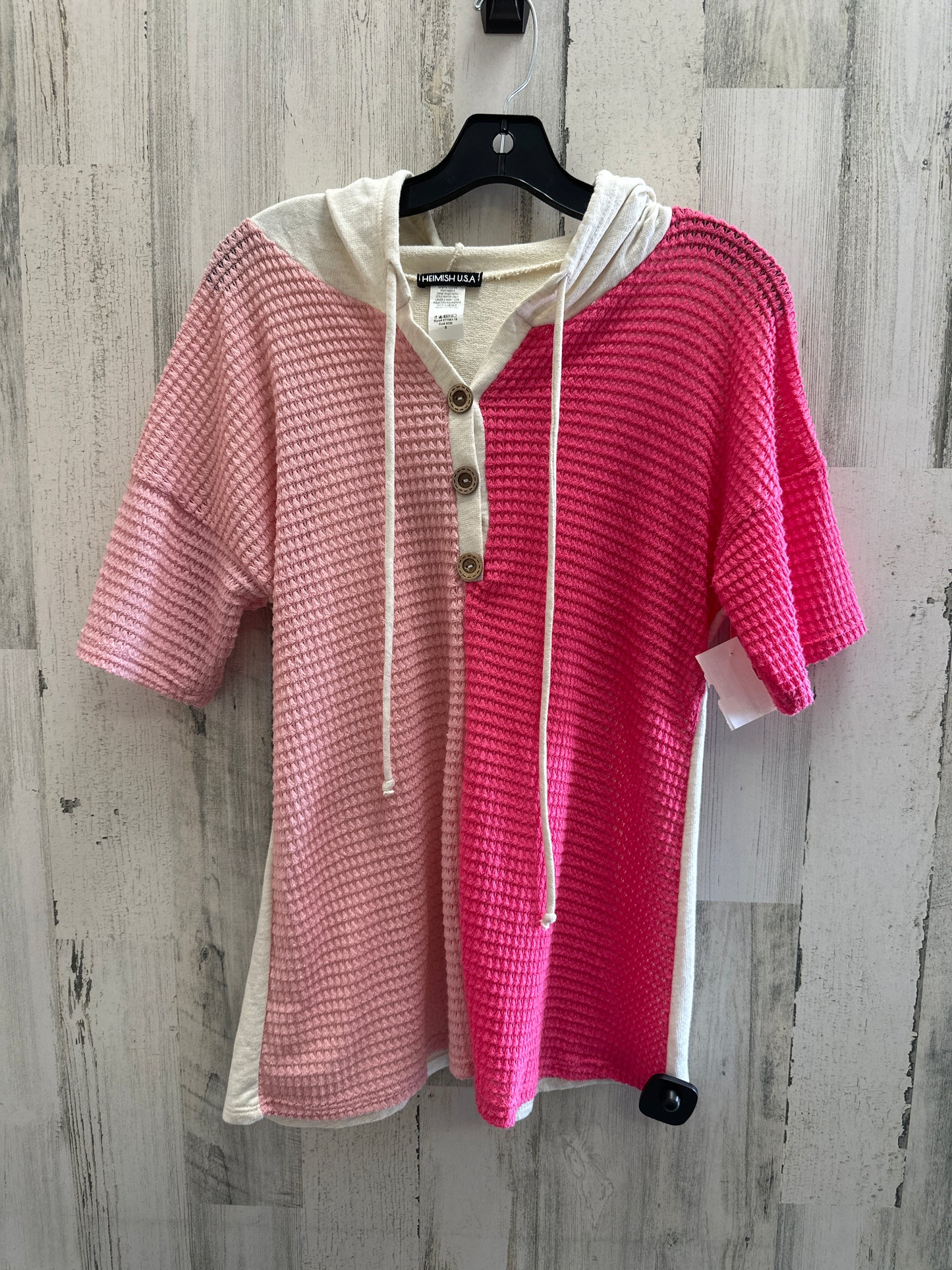 Pink Top Short Sleeve Clothes Mentor, Size S