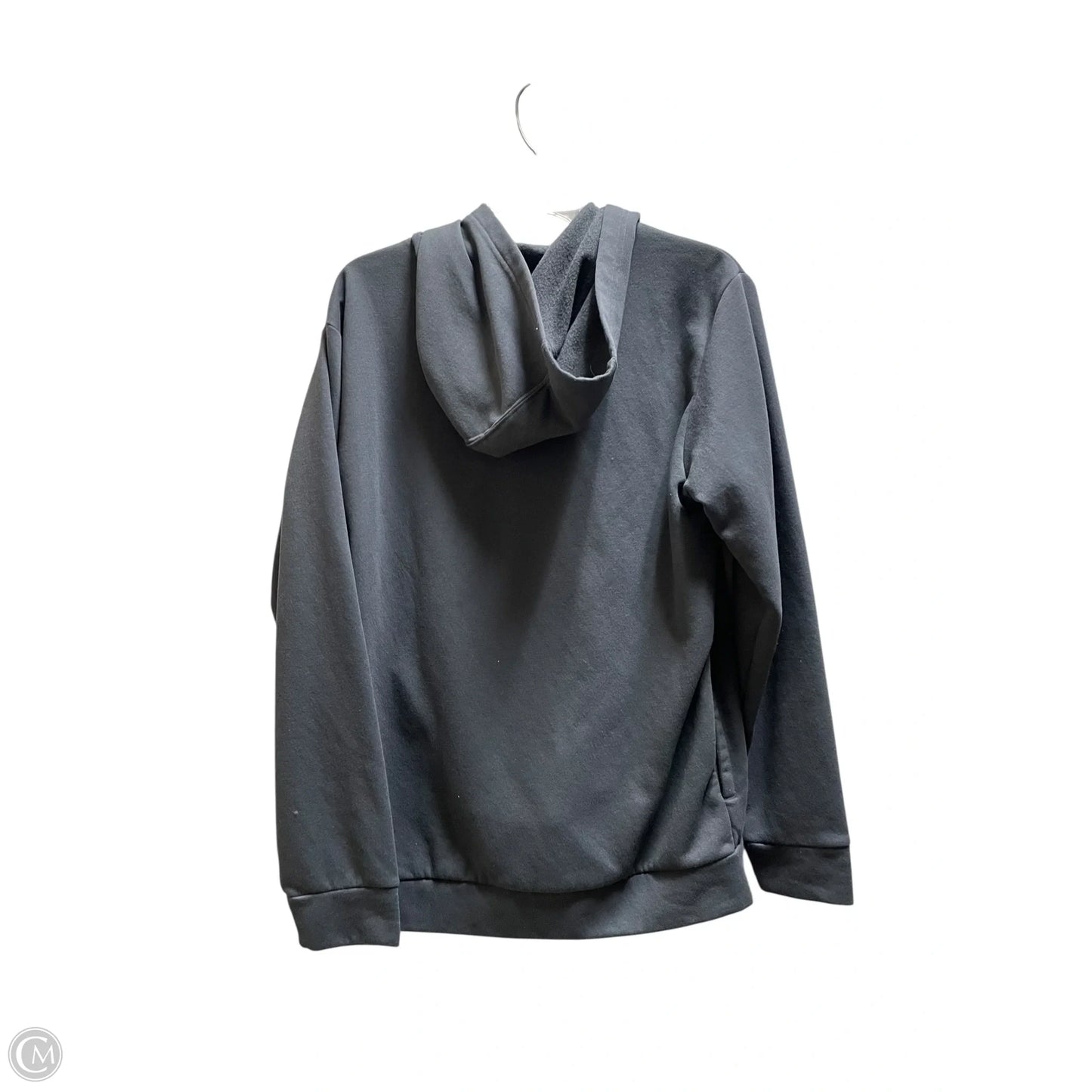 Athletic Sweatshirt Hoodie By Adidas In Grey, Size: M