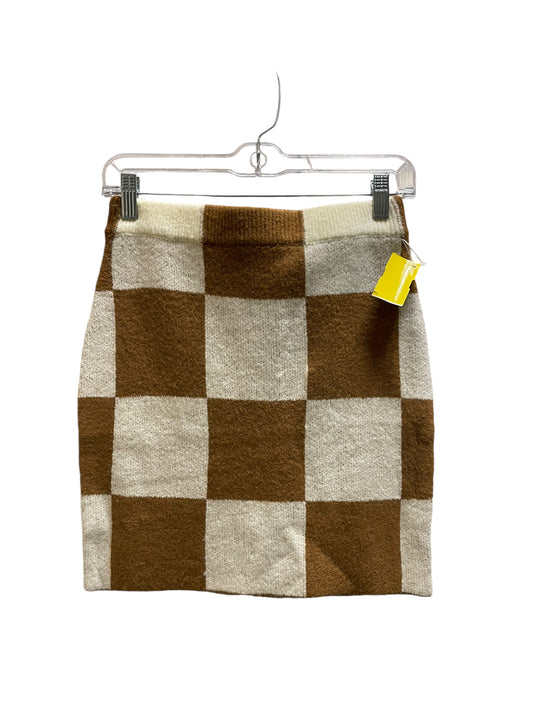 Skirt Mini & Short By Clothes Mentor In Brown & Cream, Size: M